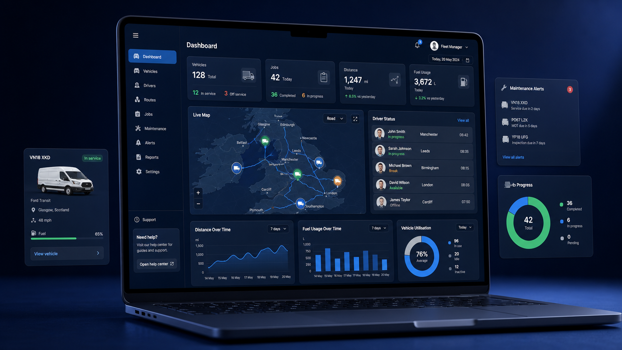 PTC fleet management dashboard